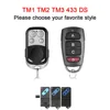 For TM1 433 DS / TM2 433 DS / TM3 433 DS 433MHz Fixed Code Garage Door Remote Control Gate Opener Handheld Transmitter 4