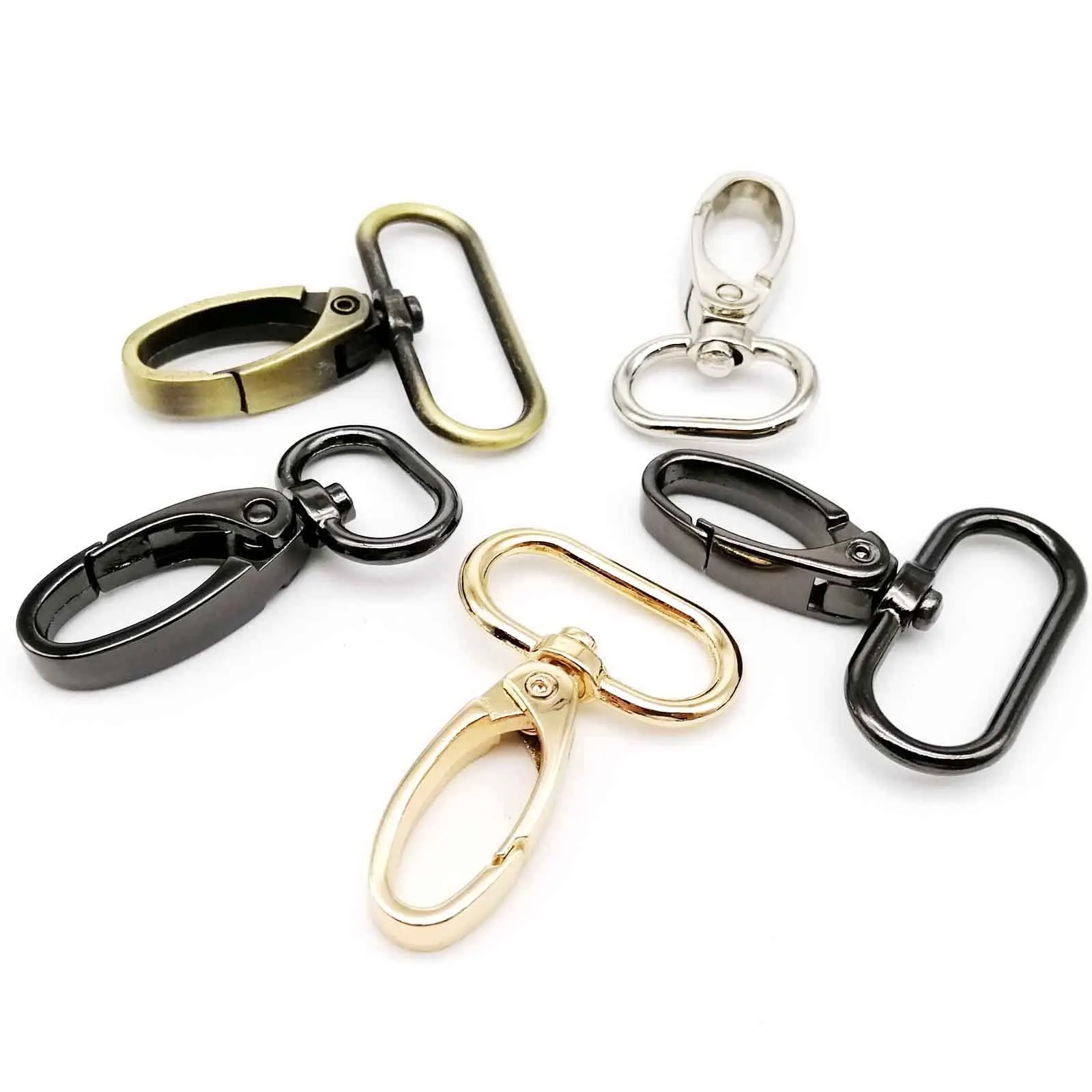 Swivel Lobster Clasp 2pcs Leather Bag Handbag Purse Shoulder Strap Belt Clip Trigger Buckle Key Ring Dog Chain Collar Snap Hook