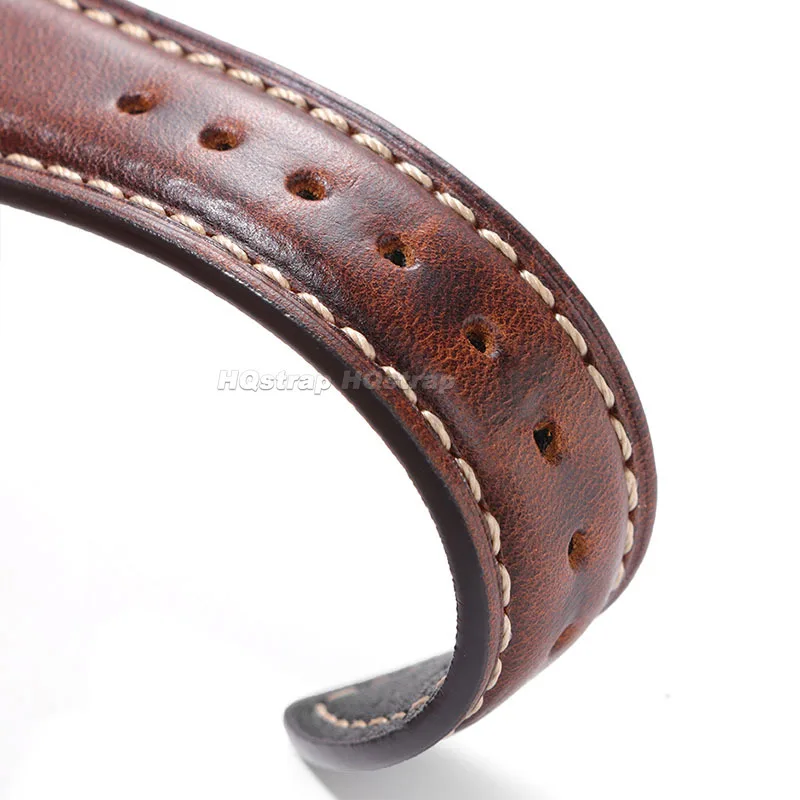 Premium Vintage Oil Wax Leather Watch Strap - High-Quality Cowhide with Quick Release