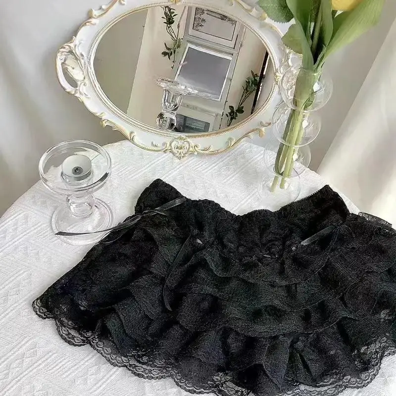 Description Picture 4 of item2024 Floral Lace Lolita Safety Pants Women Summer Shorts Petticoat Underpants Girls Fashion Princess Loose Shorts Safety Shorts