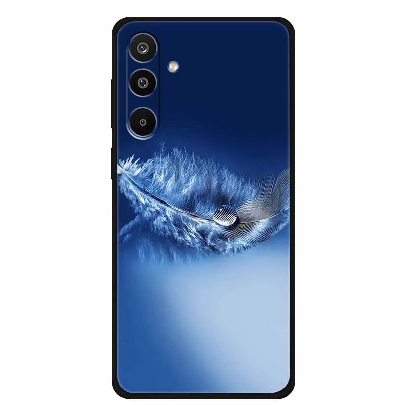 Floral Printed Silicone Phone Case - Black TPU Cover