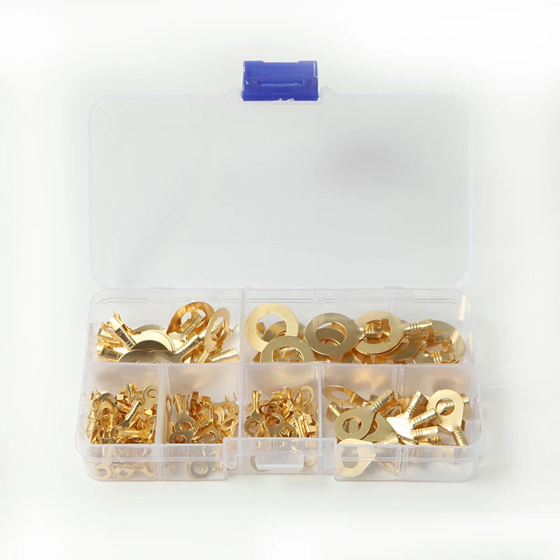 Gold Insulated Copper Ring Crimping Terminal Wire Connector Electrical Kit Waterproof Round Grounding Lug wire connectors