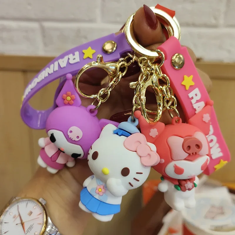 Tonsamvo Cute Keychains for Women/Girls, Kawaii Anime Pom Pom Key Chain  Accessories Wristlet Keychain for Backpack Handbag Car Keys at   Women's Clothing store