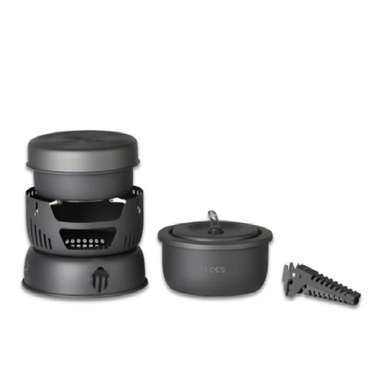 

CW-C05 открытый портативный набор для кемпинга, горшок для 2-4 человек, плита для пикника, антипригарный горшок, ветрозащитная спиртовая плита