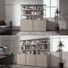 Book Shelf Fluted Bookshelf 71" Tall Bookcase with Doors Storage 5 Tier Mid Century Modern Bookshelves Large Shelves Metal Book 6