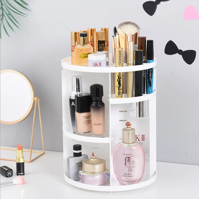 Fashion 3 color 360-degree Rotating Makeup Organizer Rack Brush Holder  Jewelry Organizer Case Makeup Cosmetic Storage Box Case - AliExpress