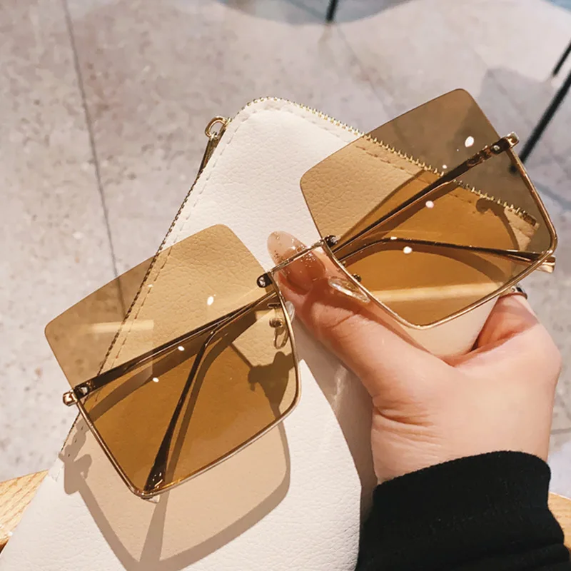 

Oversized Luxury Vintage Sunglasses For Women Fashion Brand Square Sun Glasses Female Big Frame Mirror Retro Designer Shades
