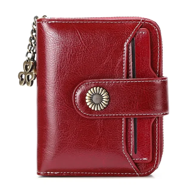 Genuine Leather Short Women Wallet Hasp Zipper Mini Zero Wallet Portable Female Purse Slim Money Bag Small Coin Card Holders