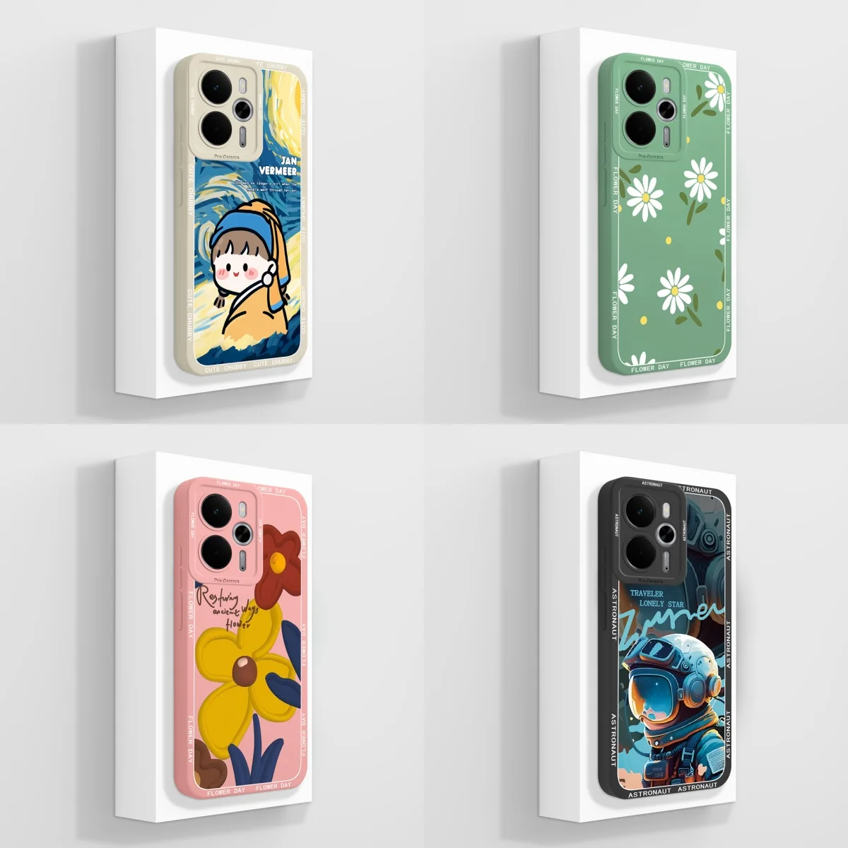 Beautiful Flower Astronaut Girl Full Protection Fashion Phone Case Cover