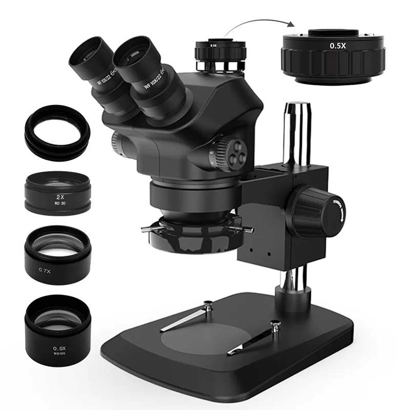 Kailiwei 750X 100X 7050 Industrial Optical Lab Zoom Trinocular Stereo Microscope SimulFocal