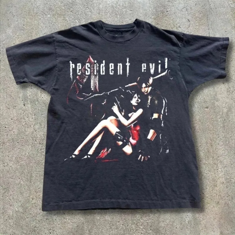 Resident Evil Horror-Spiel-Charakter Grafik-T-Shirt für Herren, Sommer, Neu, Unisex, Harajuku-Stil T-Shirt