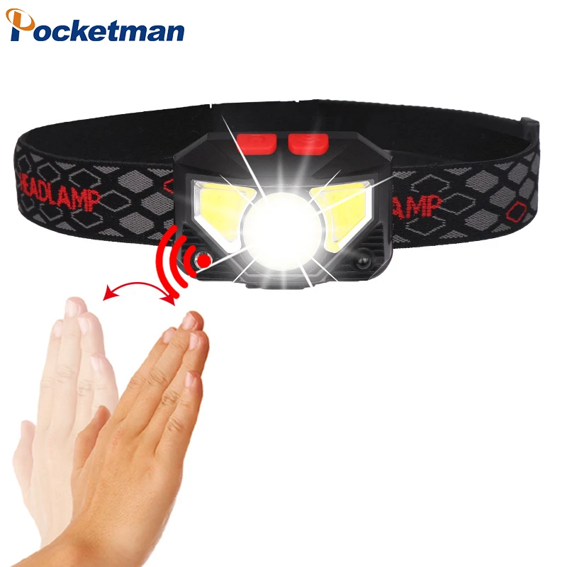 

Glare LED Handfree Motion Sensor Powerful Headlight USB Chargable Water Proof Headlamp Outdoor Night Run Fishing Hend Torch