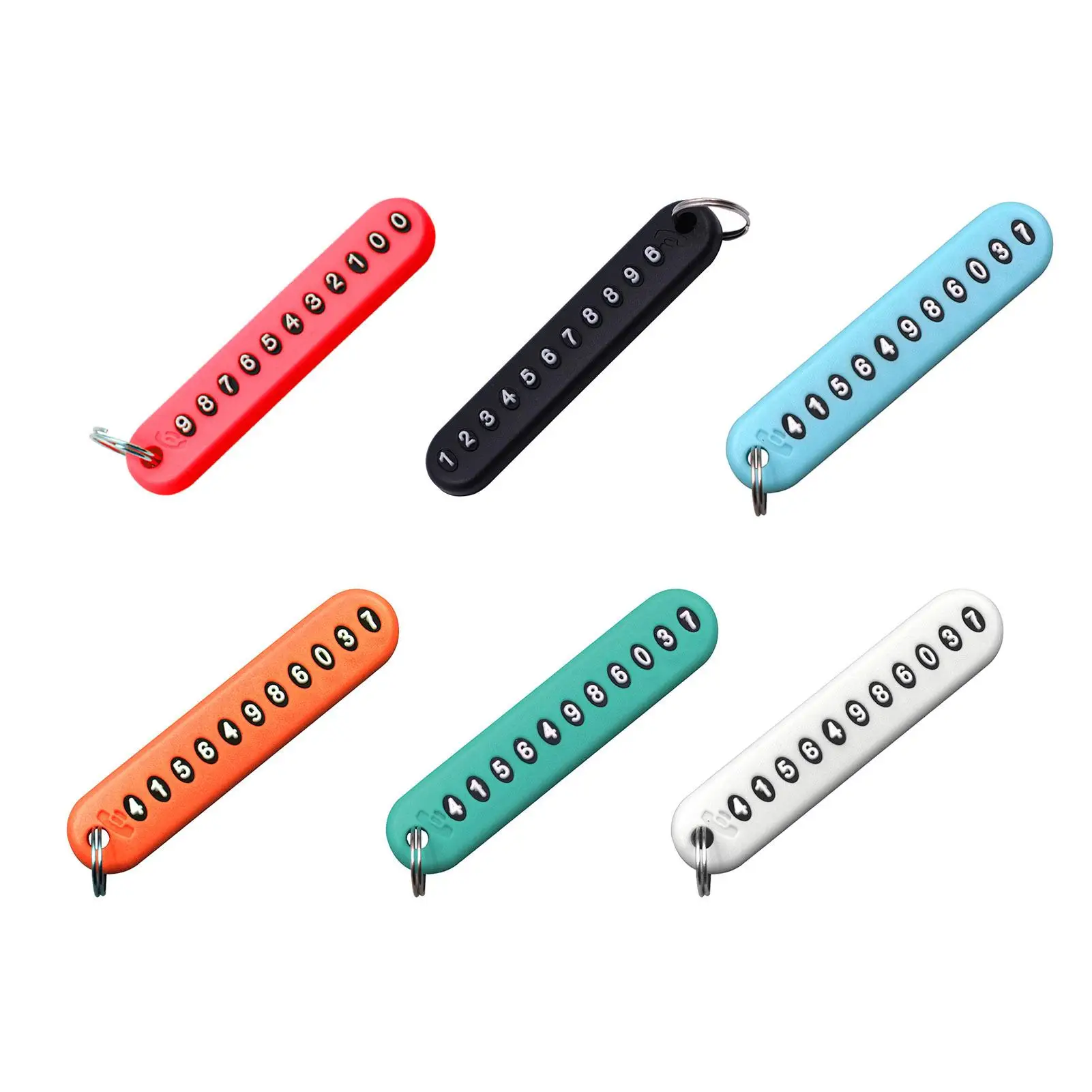 

Car Keys Anti-Lost Keychain DIY Card Key Ring Pendant Auto Vehicle Phone Number Card Keyring Key Chain Car Interior Decoration