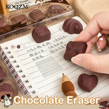 4 pezzi creativi simpatici gomma da cancellare al cioccolato simulata gomma da cancellare per studenti cancelleria Kawaii disegno in gomma forniture per ufficio regali