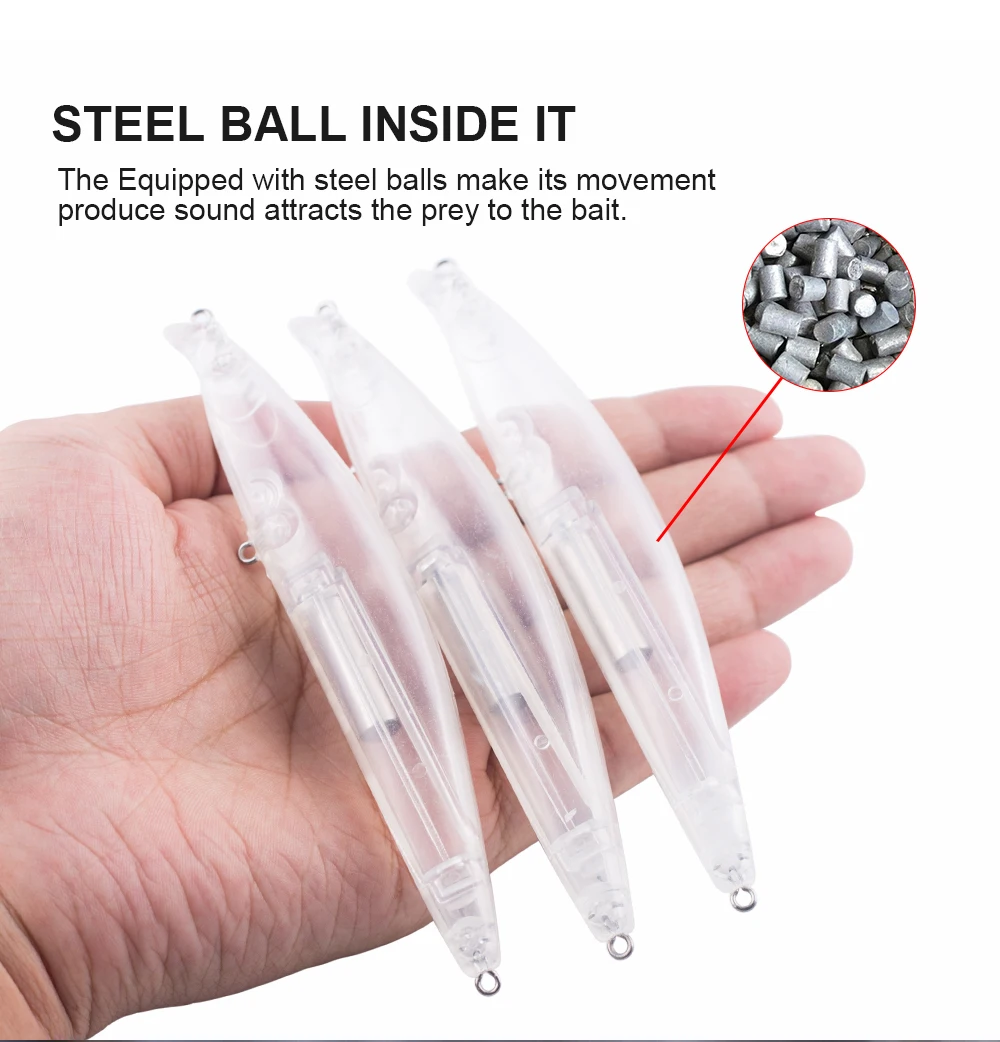 Hanlin 12,5 stücke 18,5 cm g unbemalter Bleistift schwimmende Hartplastik Körper Angeln lockt Rasseln künstliche Köder Rohlinge Tackle – Detail 5