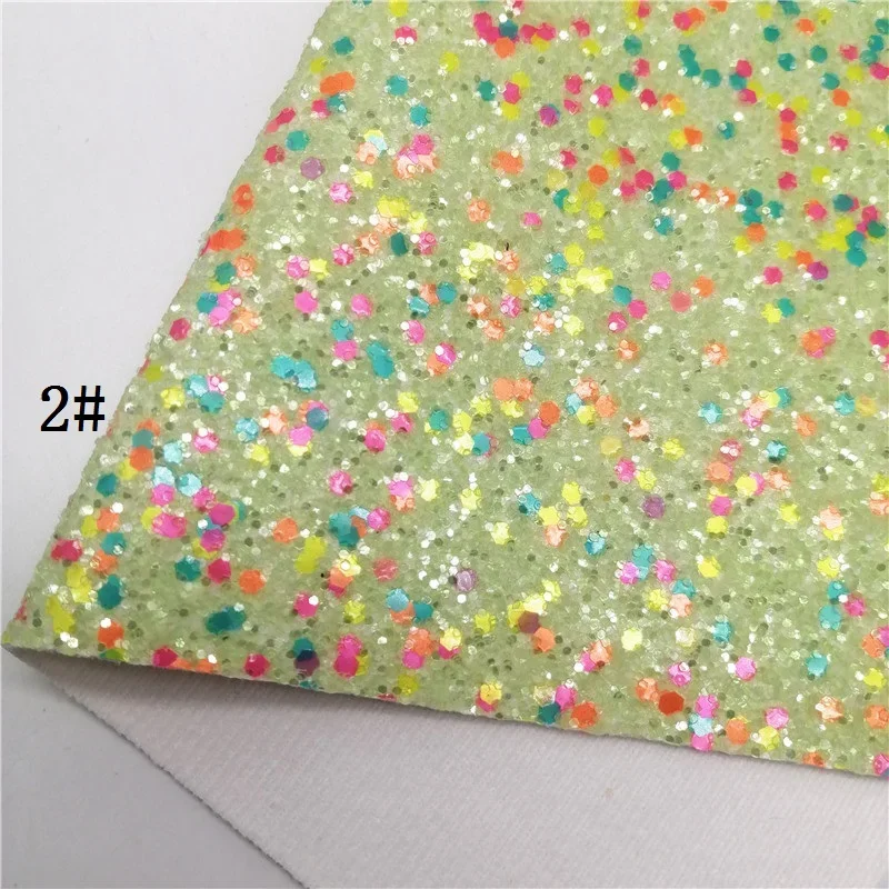 Description Picture 6 of itemPastel Colors Chunky Glitter Vinyl Fabric Sheet Felt Backing Synthetic Leather Faux Vinil For Bows Earrings DIY A4 SIZE T570A