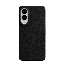 Luxury Handmade Genuine Leather Phone Case - Premium Cowhide Cover - S25 (Black)