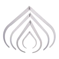 4 - Piece Stainless Steel Bent - Leg Pottery Caliper Set for Ceramic Sculpting and Measuring (AECH02 - 20513)