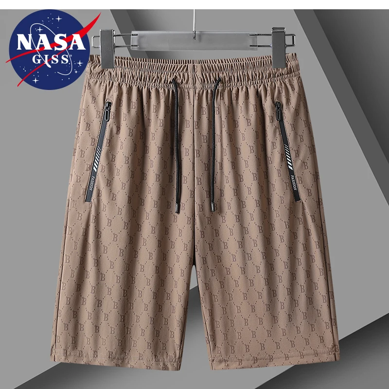 Summer New Fashion Trend Capris Versatile Large Size Ice Silk Shorts for Men 2