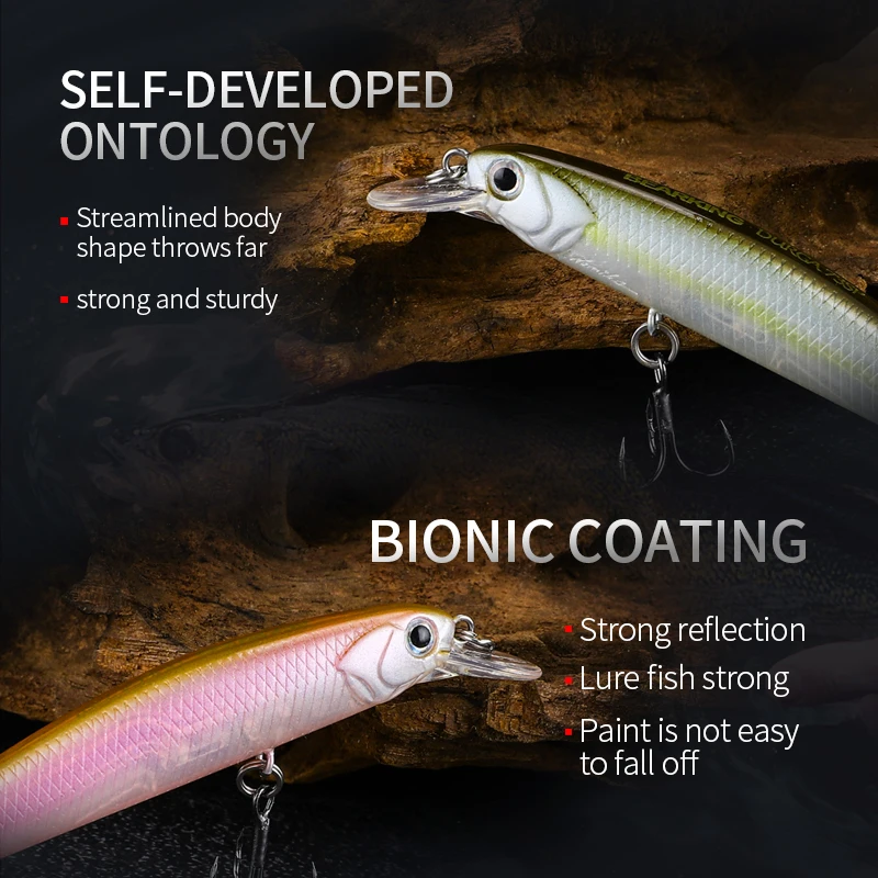 Leurre BEARKING 73mm 5g avec poids magnétique pour pêche précise - Minnow crankbait professionnel qualité premium