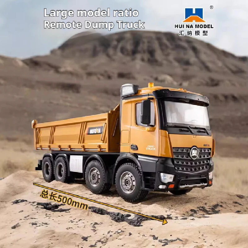 Huina New 1536 1/14 RC 12CH Alloy Electric 8-Wheel Heavy duty Construction Vehicle Remote Controlled Car Model Adult Boy Toy 4