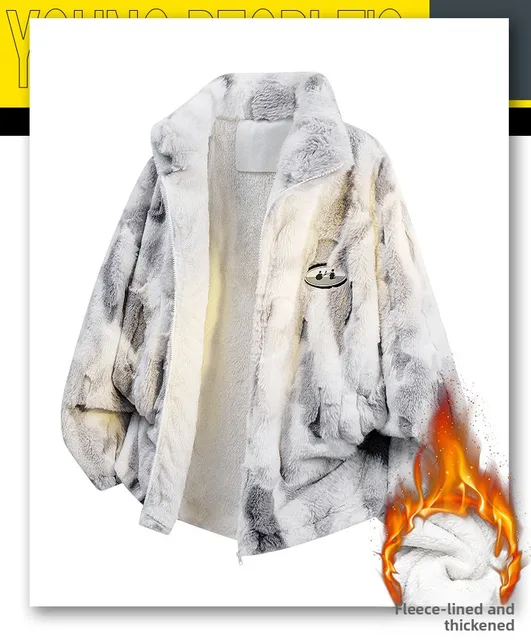 2026 Autumn/Winter New High-Quality Rabbit Fur Coat  Men's and Women Matching Coat for Fashion Trendy Loose Style Couple Jacket 2