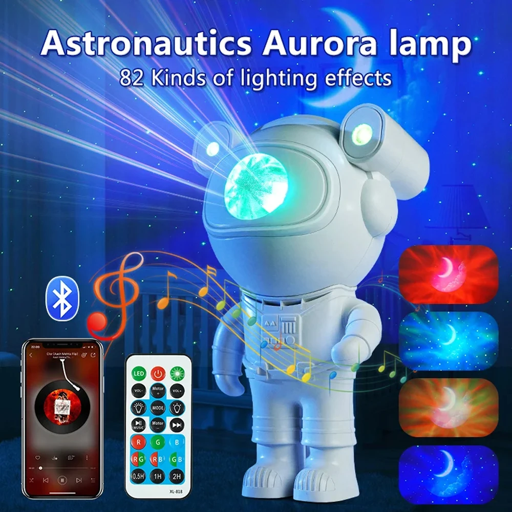  Astro Projector Astronaut Bluetooth Music Projector Astro Aurora Atmosphere Night Light 