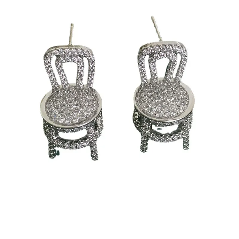 Chair Personality Hollow Out Earrings