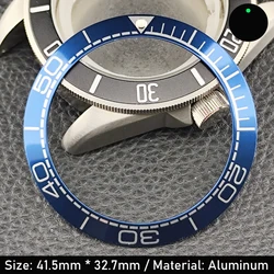 Green Luminous Ceramic/Aluminum Watch Bezel Insert Ring - 41.5mm (NO.5 Aluminum)