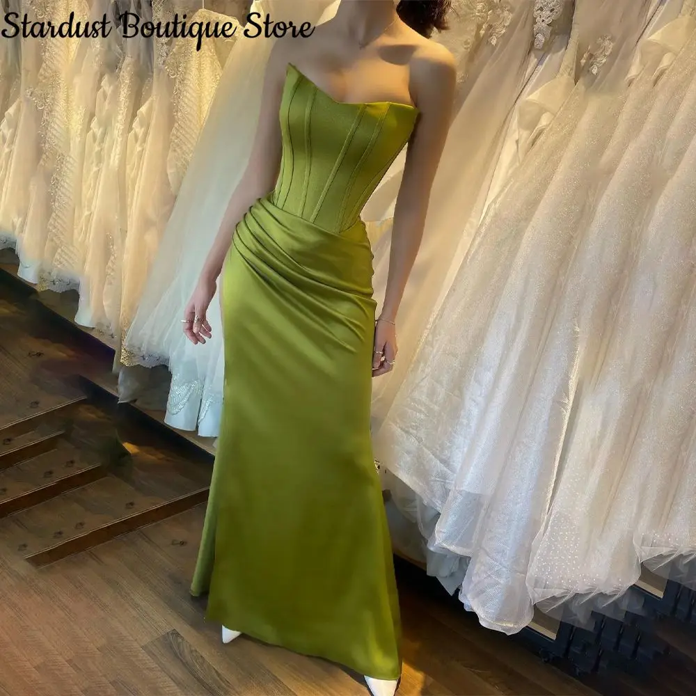 

Stardust Homecoming Dresses Female Dress Strapless Modern Style Draped Trumpet Sleeveless Candy Ankle-Length Vestidos De Fiesta