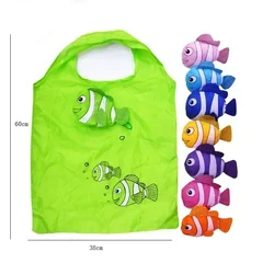 Pastel Multicolor Cat-Themed Foldable Nylon Tote - Eco-Friendly, Lightweight, and Durable Shopping Bag (1pcs random S)
