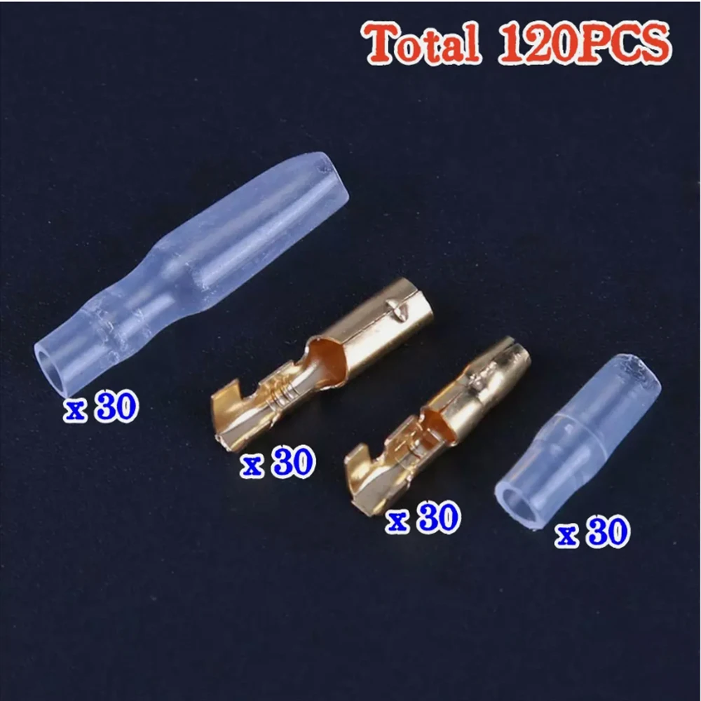 Kit Connettori A Proiettile 3.5mm - 120 Pezzi In Ottone Per Auto E Moto