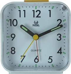 Luminous Silent Desk Alarm Clock with Light Snooze for Heavy Sleepers and Office Use (WHITE)