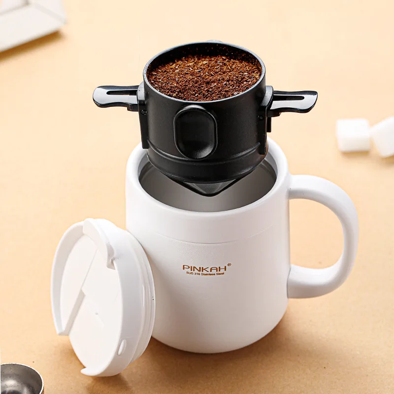 Portable Foldable Coffee Filter Stainless Steel Easy Clean Reusable Coffee Funnel Paperless Pour