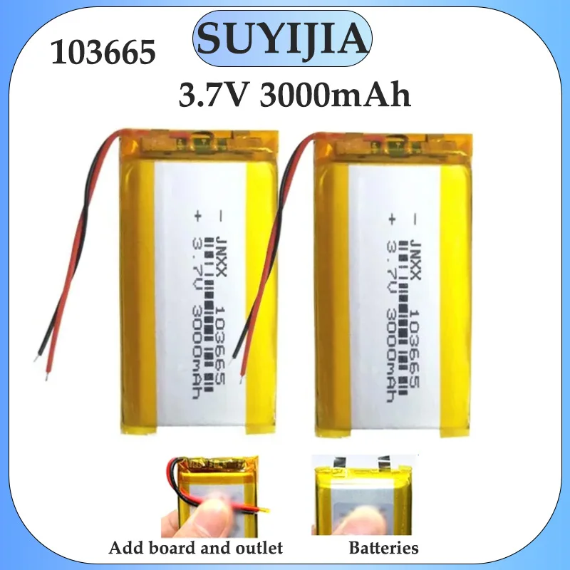 

Customizable Polymer Lithium Battery Uses A+ Battery Cell 103665 3000mAh GPS Locator 3.7V Vehicle Monitoring Sufficient Capacity