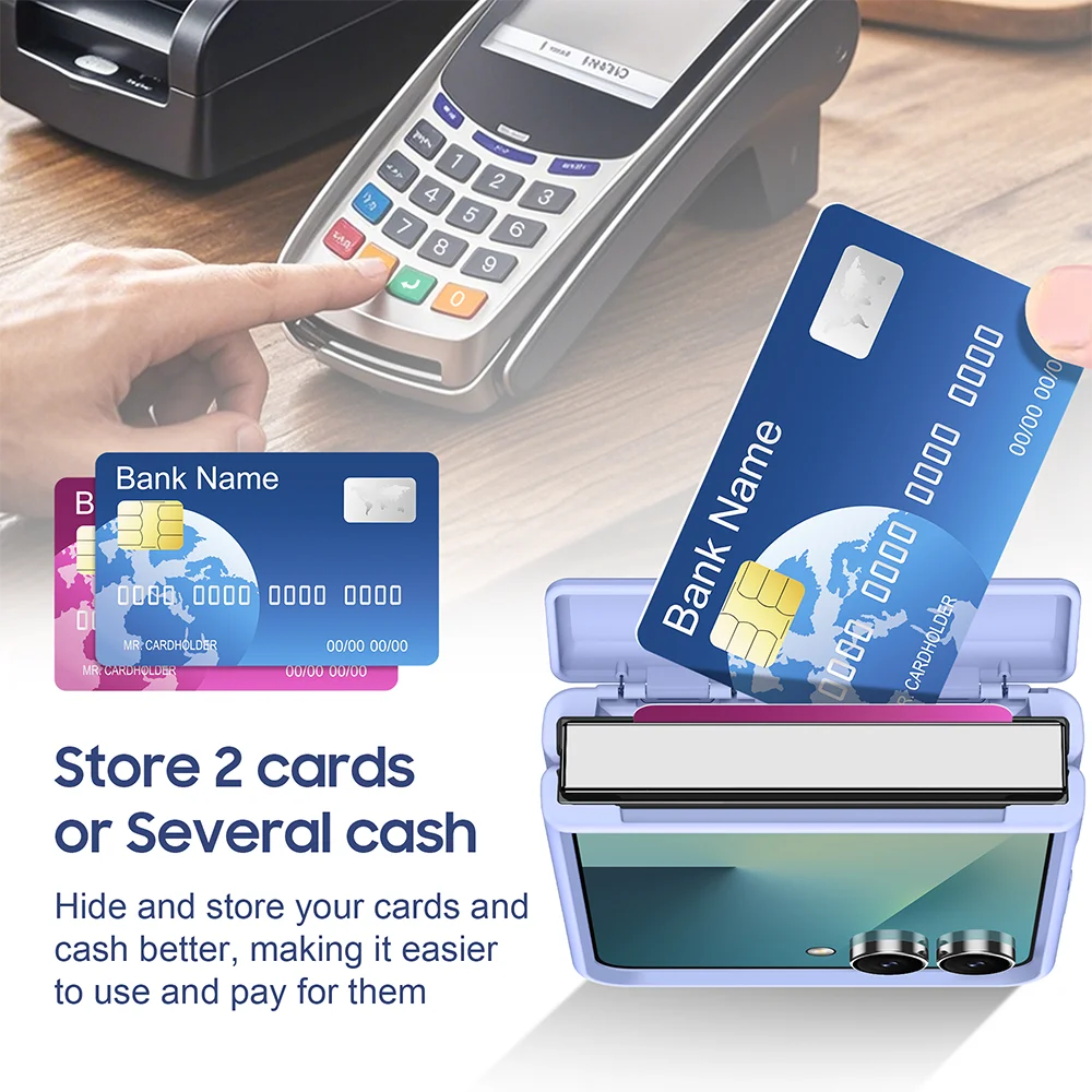 Luxury Slim Wallet Clip Phone Case with Card Slot and Finger Ring – Shockproof Cover