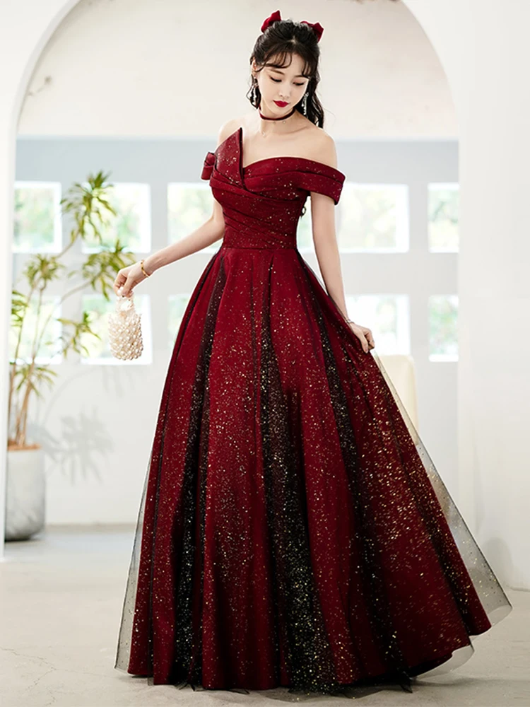 Buy Women Maroon Gathered Gown - Date Night Dress Online India - FabAlley