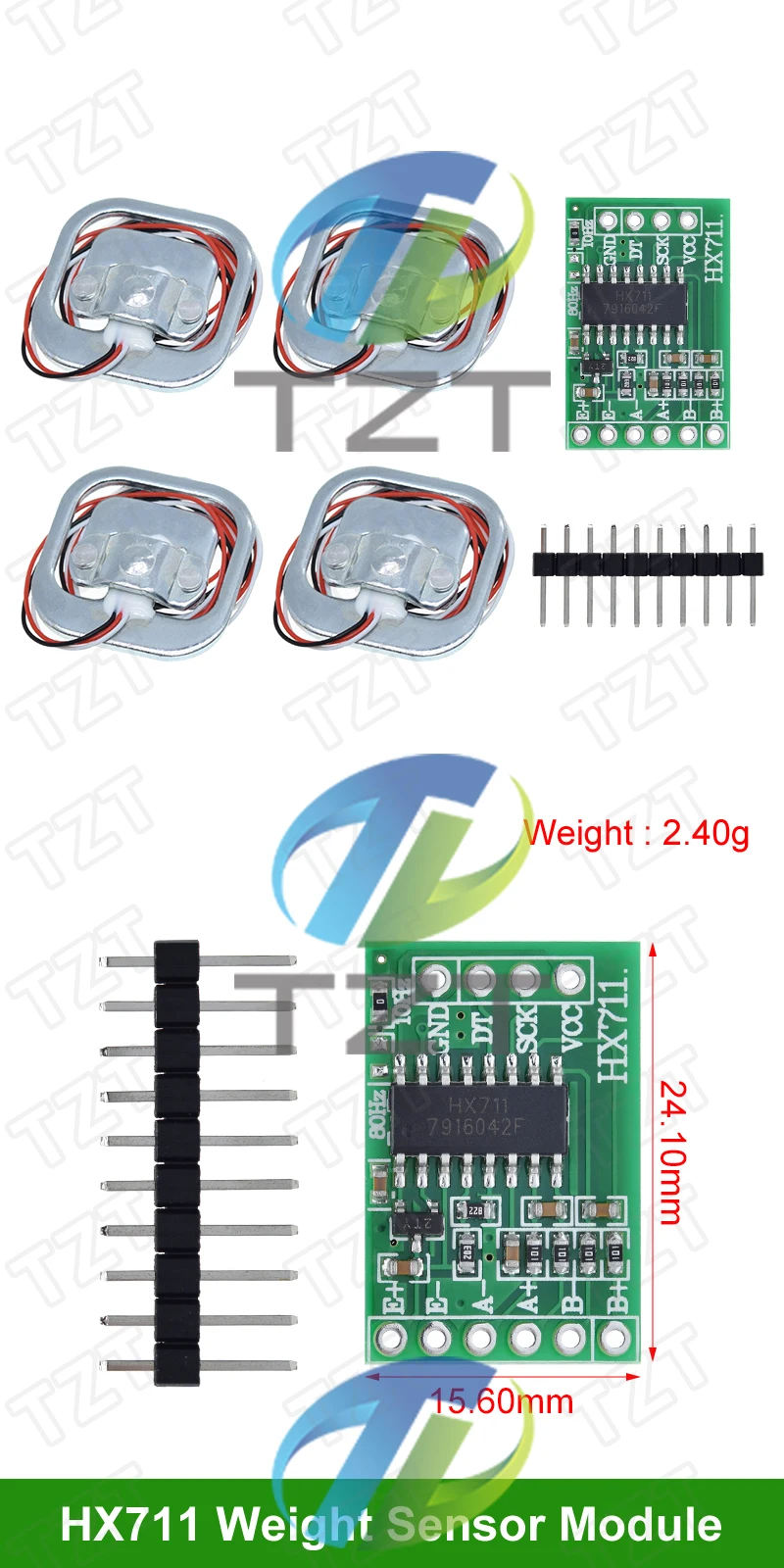 Description Picture 5 of itemHuman Scale Load Cell Weight Sensors + HX711 AD Module Weight Sensor Electronic Scale Weighing Pressure Sensor DIY Kit