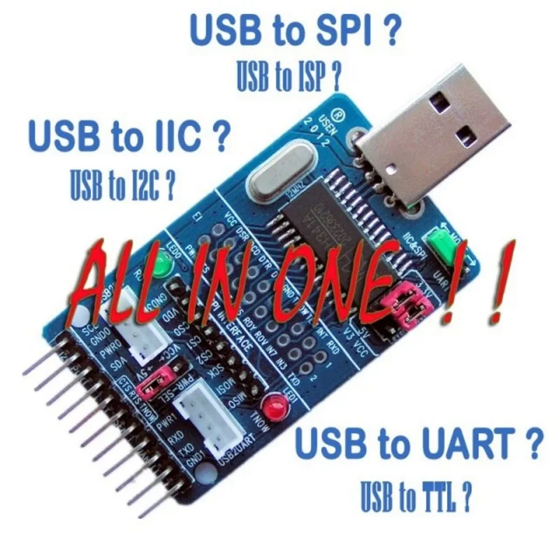 ALL IN 1 CH341A USB To SPI I2C IIC UART TTL ISP Serial Adapter Module Epp Mem Converter For Serial Brush Debugging Rs232 Rs485 I.1018796041