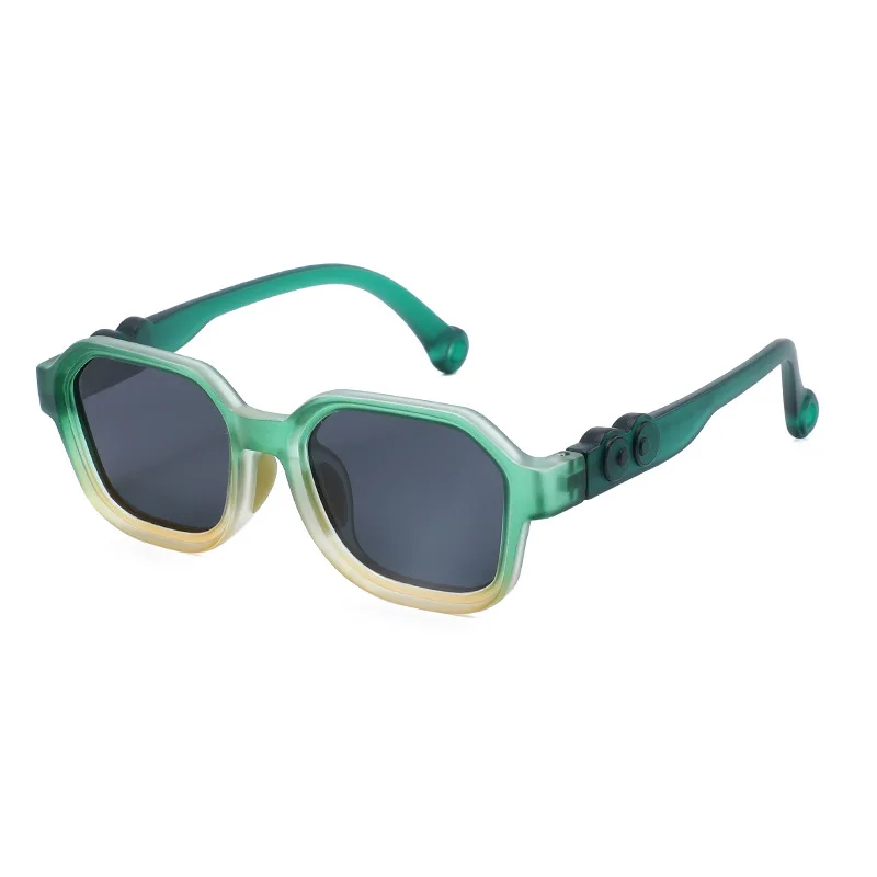 Fashion Boy Girls Square Sunglasses Jelly Color Summer Polarized Sun Shades TR Flexible Frame for Kids Children UV400 3-12 Years