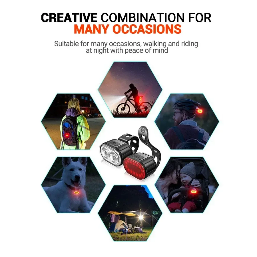 Rechargeable LED Bike Light Set - Front & Rear Bicycle Illumination System