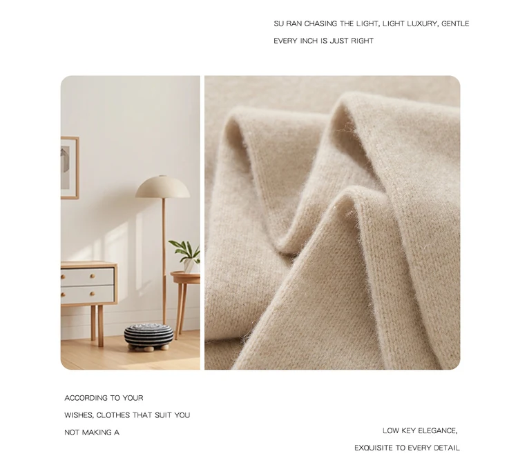 بنطلون نسائي كاجوال من صوف الميرينو 100٪ بساق ضيقة وتصميم فضفاض أنيق، بنطلون طويل محبوك للخريف والشتاء بطول 9 بوصات