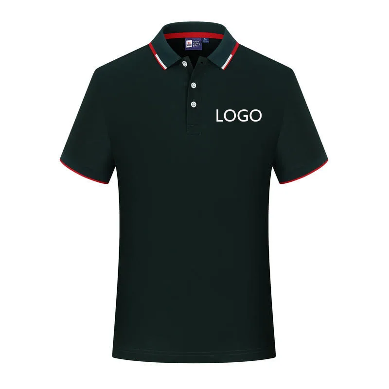 

019 New men's short-sleeved polo shirt custom LOGO