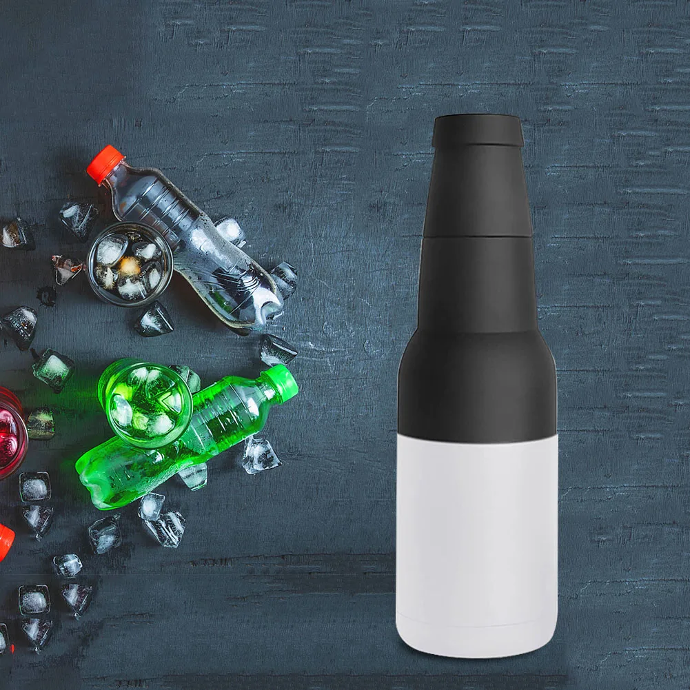 Double Walled Can Cooler 1-5Pc With Beer Opener Slim Can Beer Bottle Insulators Holder Fits 12Oz Standard Bottle Cooler Gift Men double walled can cooler