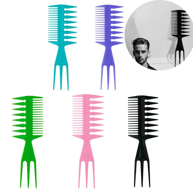 

2024 New Professional Double Side Tooth Combs Fish Bone Shape Hair Brush Hair Dyeing Cutting Coloring Brush Man Hairstyling Tool