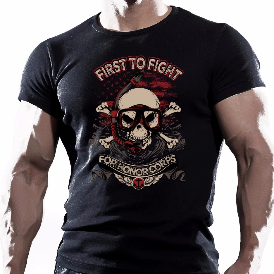 

First To Fight. Naval Seal Marineman Special Forces T Shirt. Short Sleeve 100% Cotton Casual T-shirts Loose Top Size S-3XL