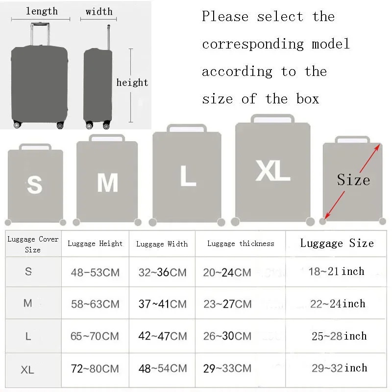 Elastic Luggage Cover Luggage Protective Covers For 18-32 Inch Trolley Case Suitcase Case Dust Cover Travel Accessories