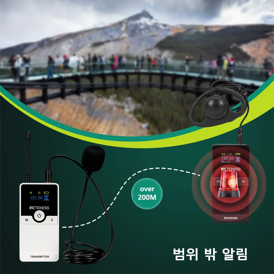 Retekess 무선 투어 가이드 시스템, 오디오 가이드 시스템, 라디오 가이드 동시 통역, 공장 견학, TT116