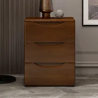 Contemporary Walnut Wood Nightstand