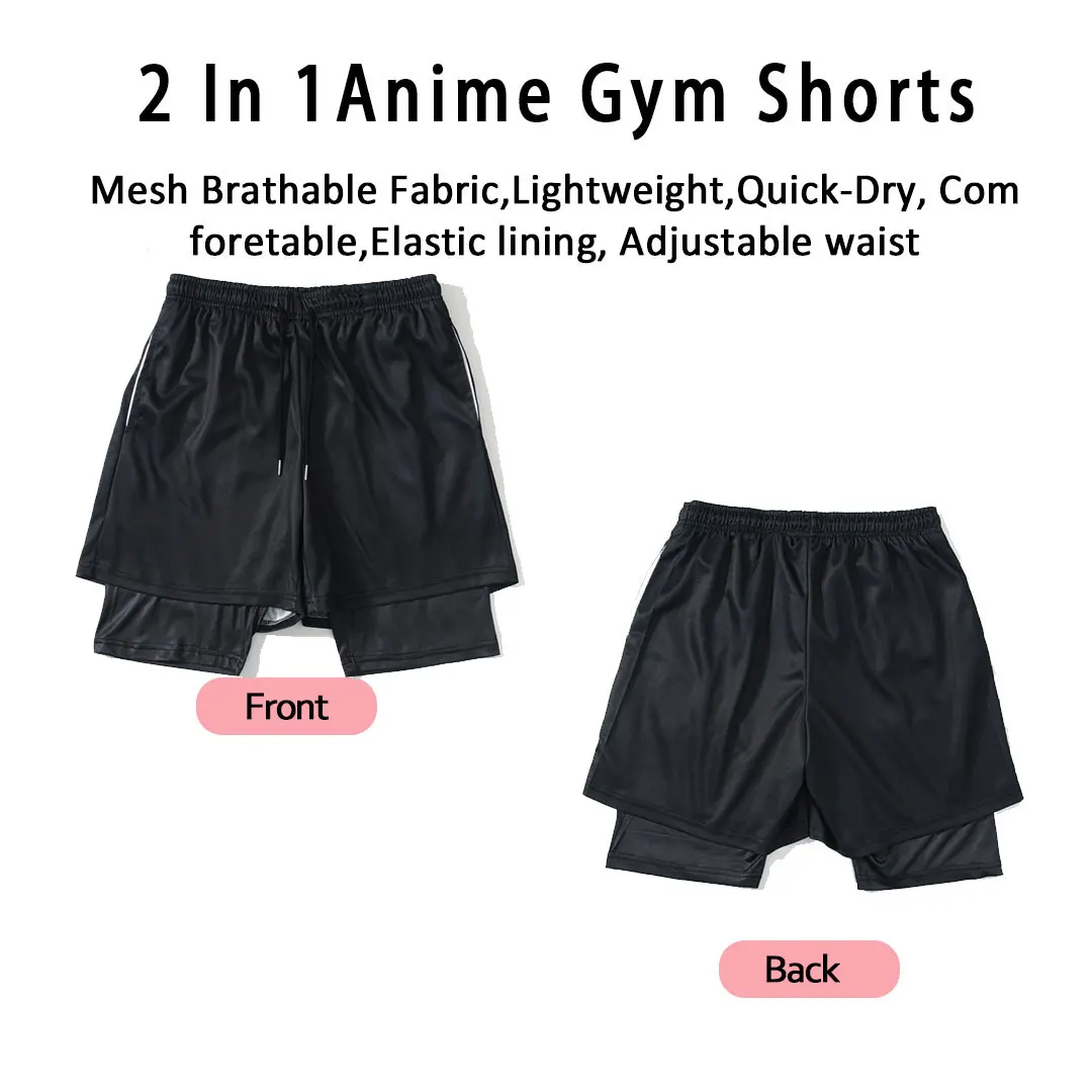 Gym Compression Shorts Men 2 In1 Mesh Quick Dry Summer Bodybuilding Fitness Running Performance Shorts 4